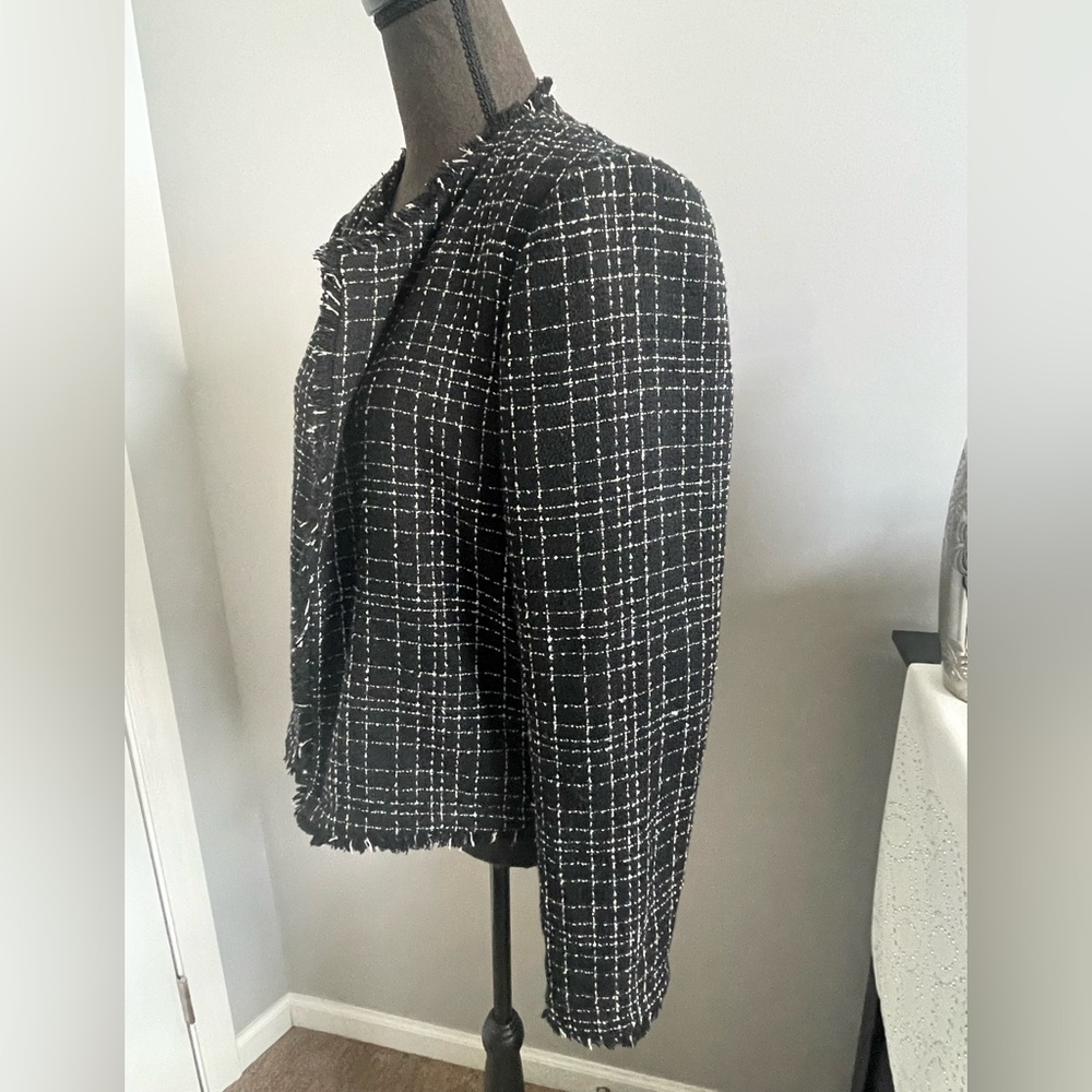 Calvin Klein Tweed Open-front Blazer - Picture 4 of 8